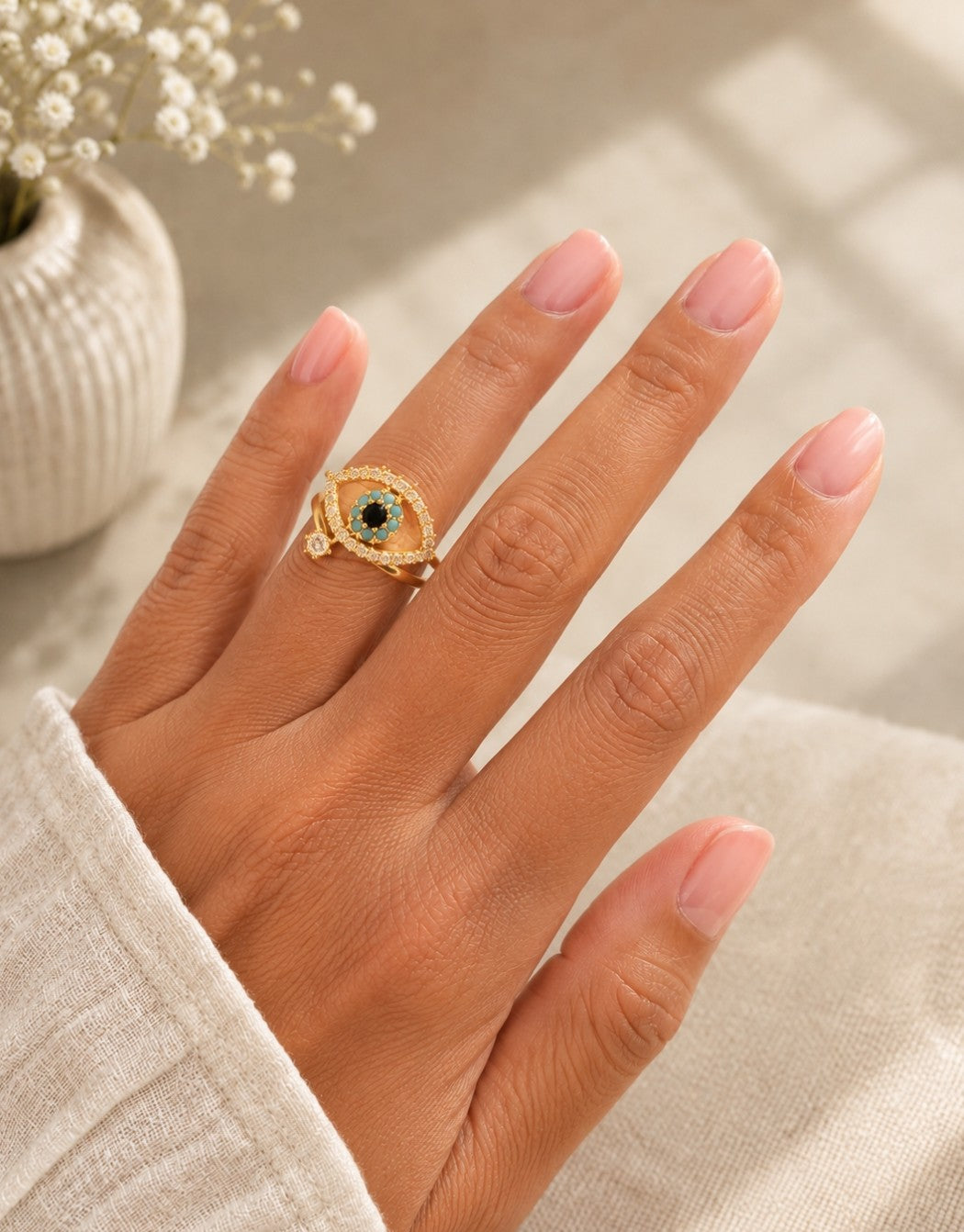 Gold / Silver Plated Anti Tarnish Stainless Steel Contemporary Adjustable Finger Ring