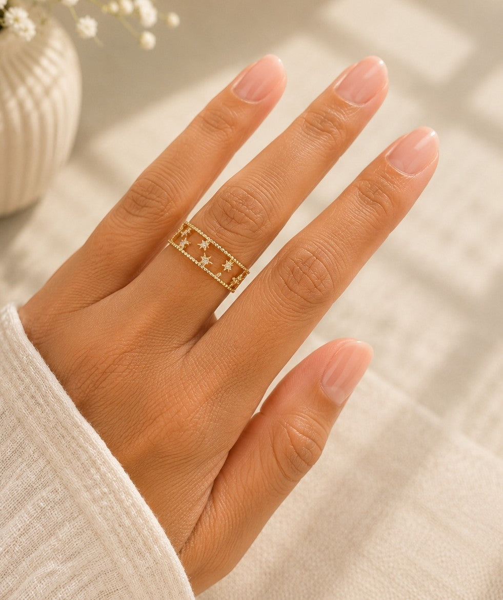 Gold / Silver Plated Anti Tarnish Stainless Steel Contemporary Adjustable Finger Ring