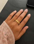 Gold / Silver Plated Anti Tarnish Stainless Steel Contemporary Adjustable Finger Ring