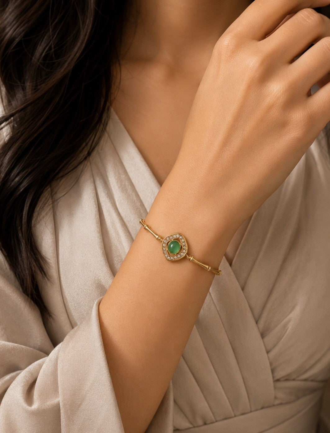 Stainless Steel Gold Plated Cuff Bracelet (Premium Quality) – ECBR005155