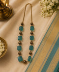 Handcrafted Pearl and Green Stone Necklace – Antique Gold Finish (Premium Quality)