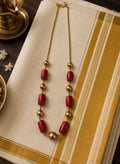 Handcrafted Pearl and  Stone Layered Chain – Antique Gold Finish (Premium Quality)