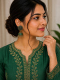 Antique Gold/Silver Plated Enamel  Earring