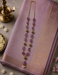 Handcrafted Pearl and Stone Chain – Antique Gold Finish (Premium Quality)