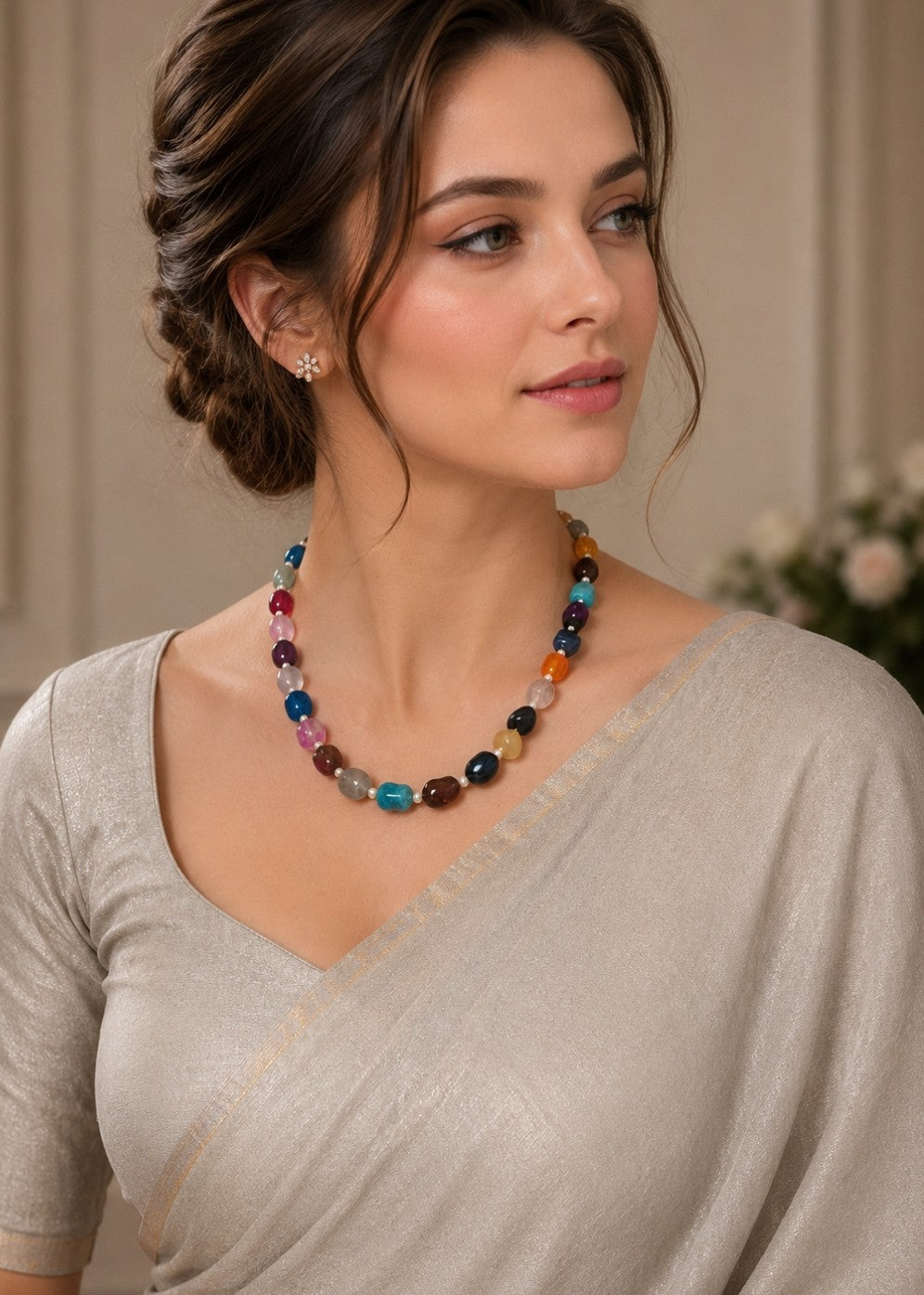 Multi colour Stone Necklace