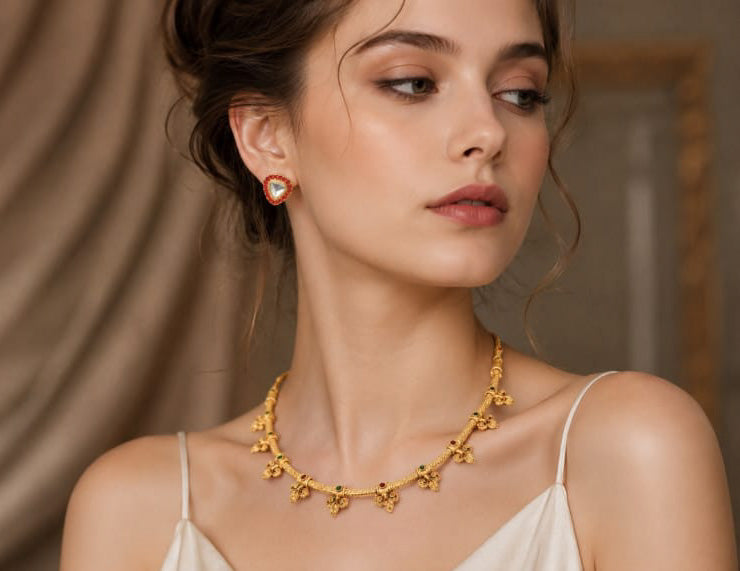 Gold-Plated Kerala Onam Necklace | Traditional Festive Jewellery